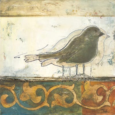 Birds on Damask II by Patricia Pinto canvas print