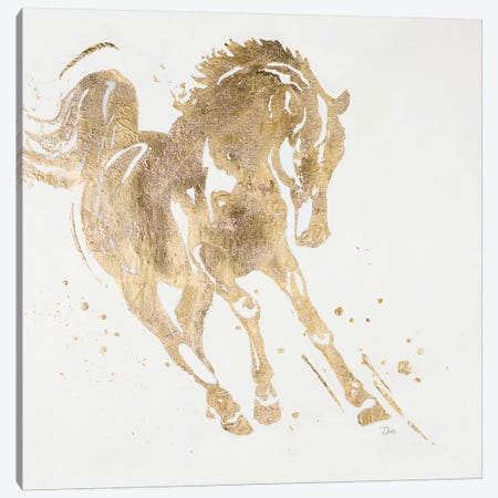 Spirit Horse Gold Canvas Print #PPI555} by Patricia Pinto Art Print