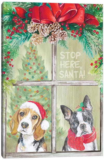 Stop Here Santa Canvas Art Print - Christmas Signs & Sentiments