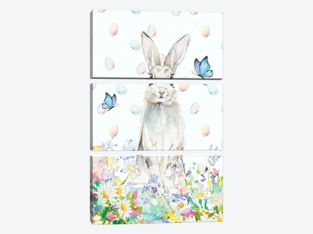 Tall Easter Bunny by Patricia Pinto 3-piece Canvas Art Print