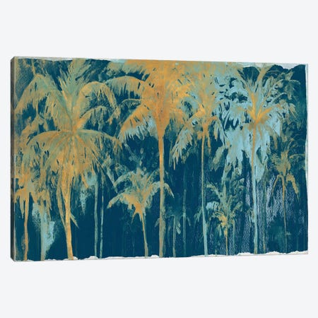 Teal And Gold Palms Canvas Print #PPI565} by Patricia Pinto Canvas Art