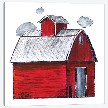 The Red Barn Canvas Print #PPI570} by Patricia Pinto Canvas Artwork