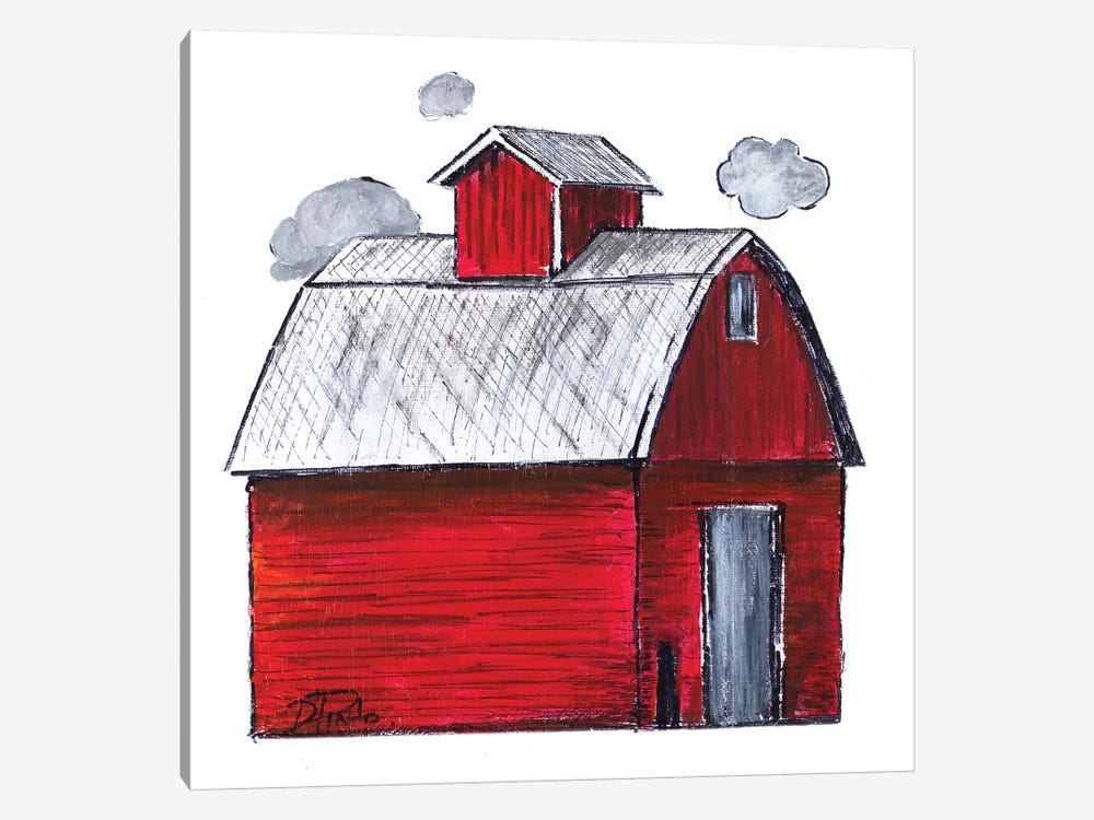 The Red Barn by Patricia Pinto 1-piece Canvas Artwork