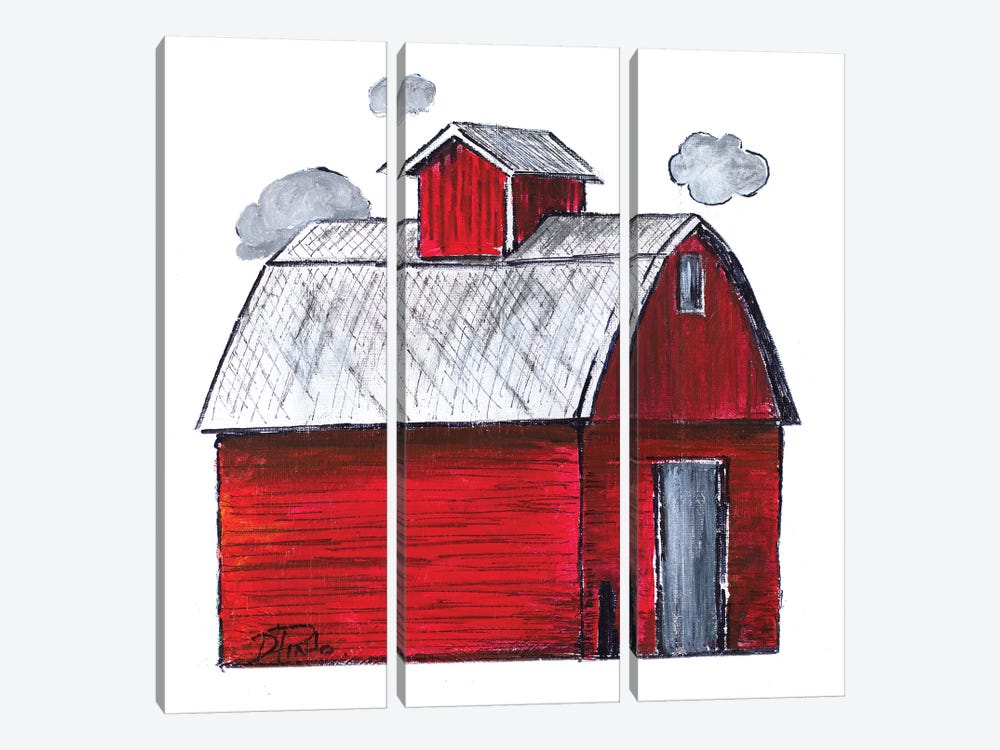 The Red Barn by Patricia Pinto 3-piece Canvas Wall Art