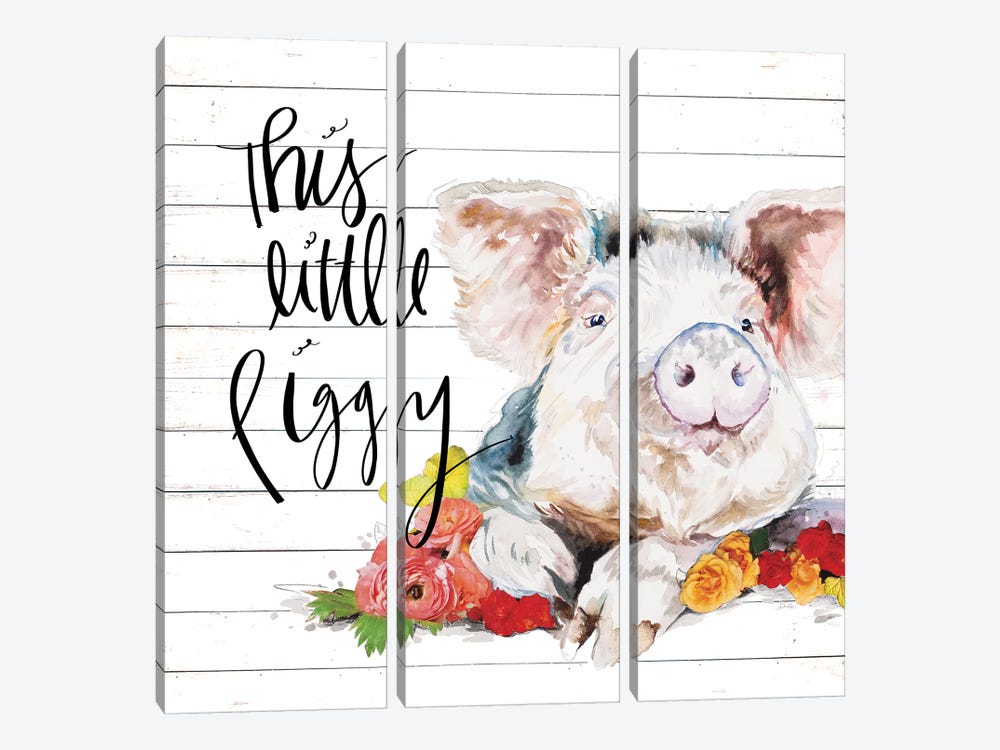 This Little Piggy by Patricia Pinto 3-piece Canvas Wall Art
