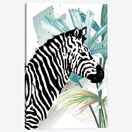 Tropical Zebra Canvas Print #PPI576} by Patricia Pinto Canvas Print