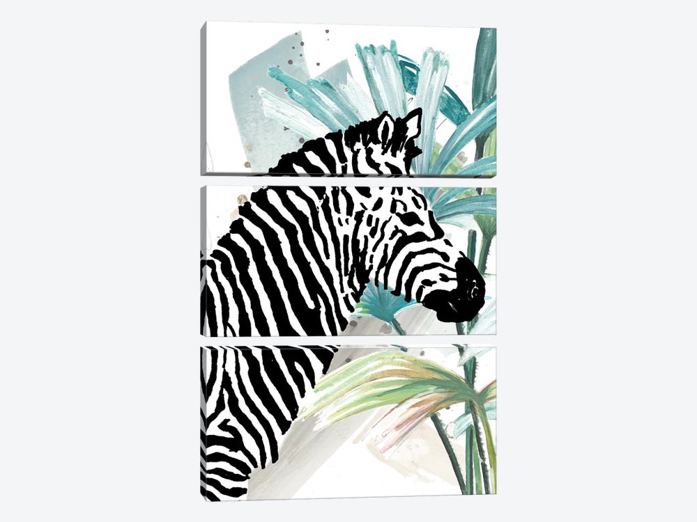 Tropical Zebra by Patricia Pinto 3-piece Canvas Wall Art