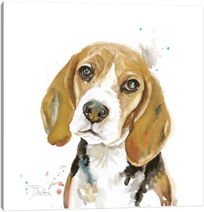 Watercolor Beagle Canvas Art Print - Beagle Art