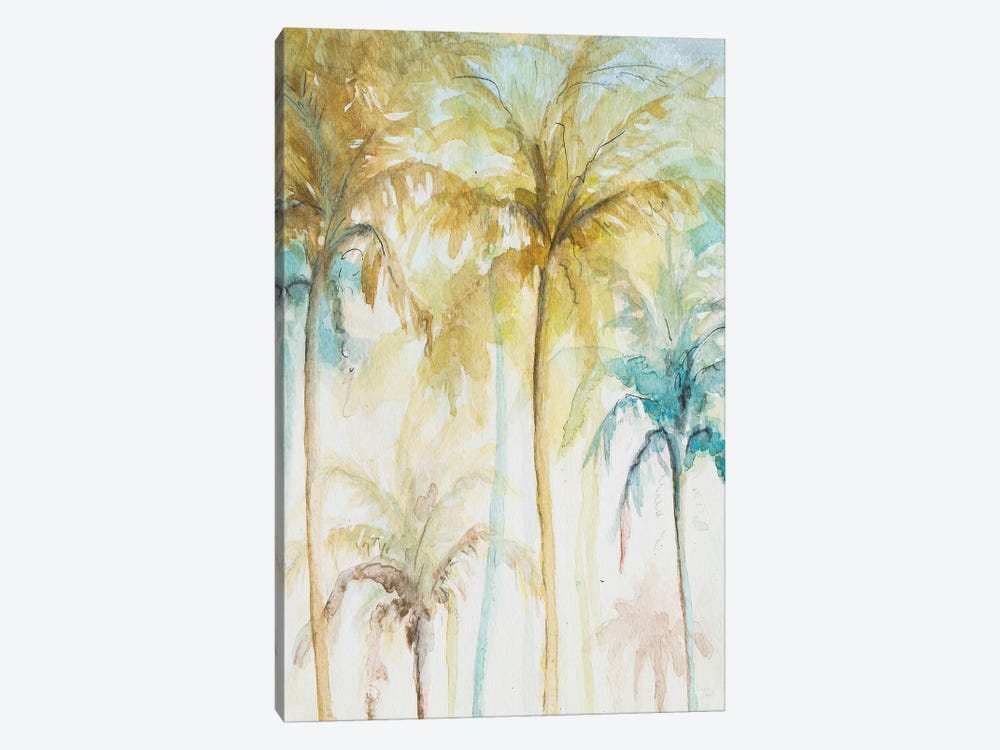 Watercolor Palms In Blue II by Patricia Pinto 1-piece Canvas Artwork