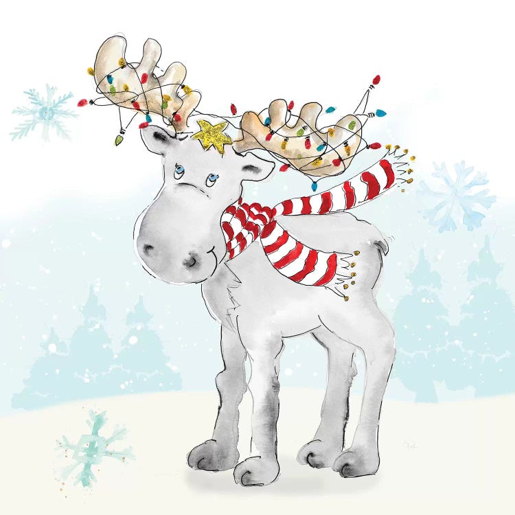 Whimsical Moose by Patricia Pinto wall art