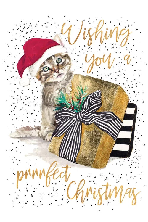 Wishing You A Prrrfect Christmas by Patricia Pinto wall art