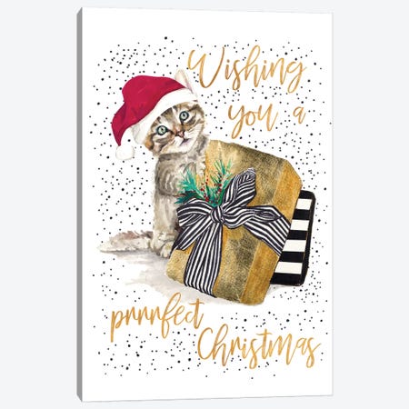 Wishing You A Prrrfect Christmas Canvas Print #PPI588} by Patricia Pinto Art Print