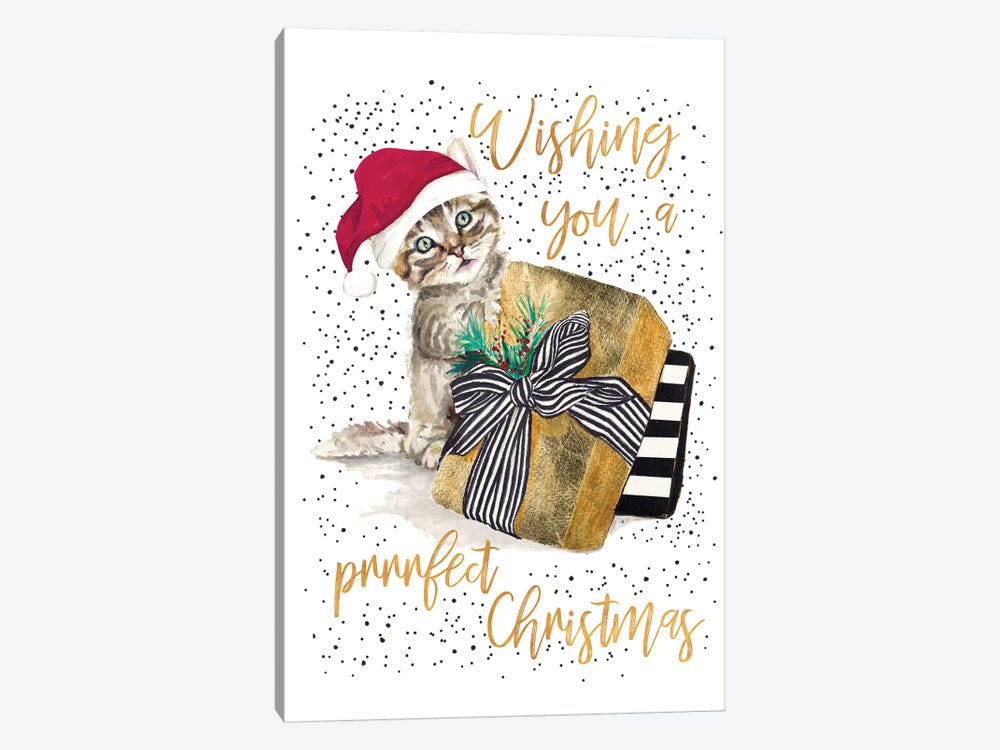 Wishing You A Prrrfect Christmas by Patricia Pinto 1-piece Canvas Print