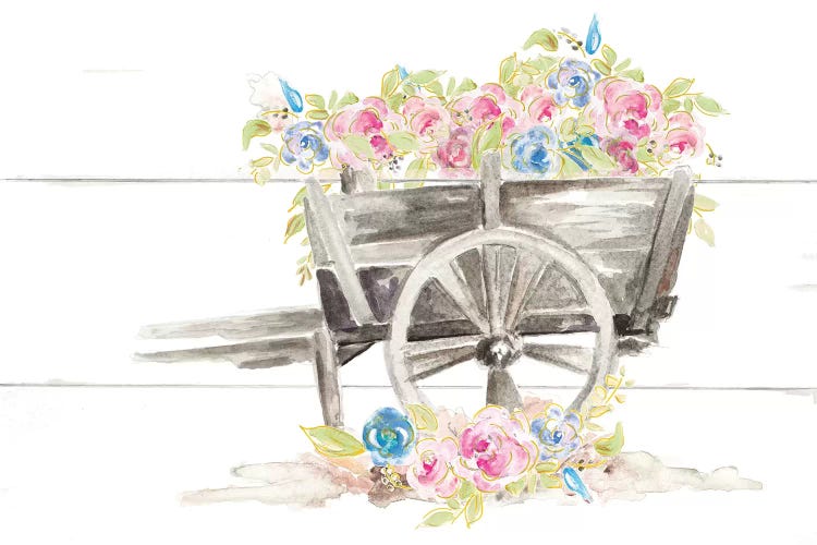 Wood Cart Floral