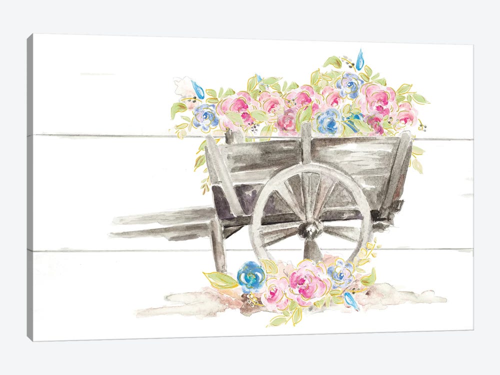 Wood Cart Floral by Patricia Pinto 1-piece Canvas Artwork