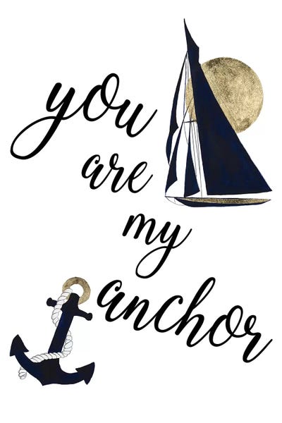 Kids Nautical Art: You Are My Anchor by Patricia Pinto