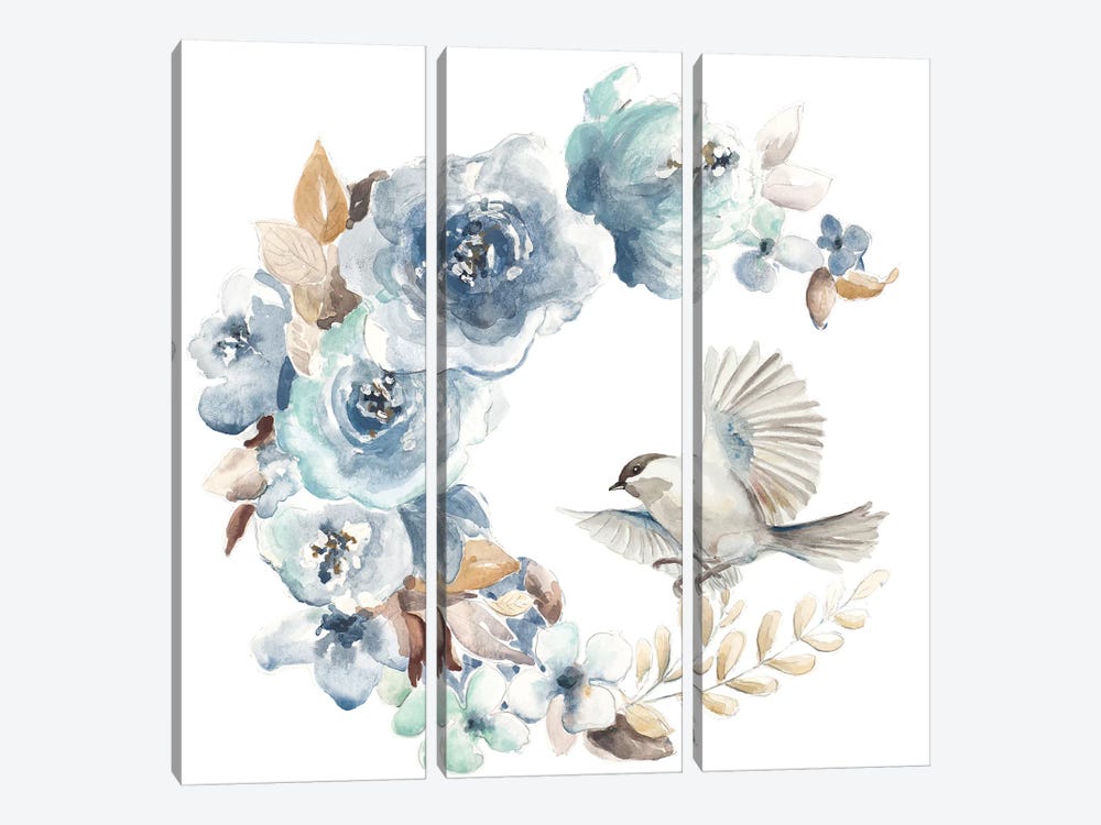 Floral with Bird I by Patricia Pinto 3-piece Canvas Art Print