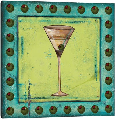 Olive Coctelito Canvas Art Print - Martini