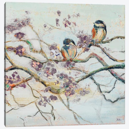Spring Bird on Branch Canvas Print #PPI615} by Patricia Pinto Canvas Artwork