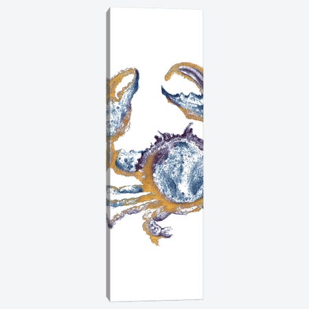 Surf Side Golden Blue Crab Canvas Print #PPI617} by Patricia Pinto Canvas Wall Art