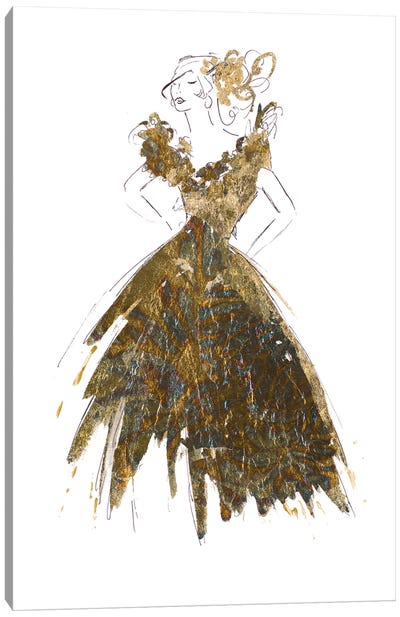 Fashion in Gold I Canvas Art Print - Gatsby Glam