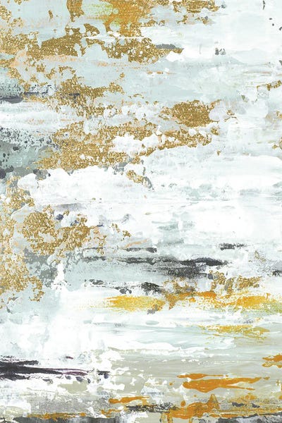 Patricia Pinto: Gold Magic Vertical Abstract II by Patricia Pinto