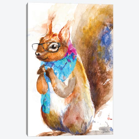 Hipster Squirrel Canvas Print #PPI656} by Patricia Pinto Canvas Art