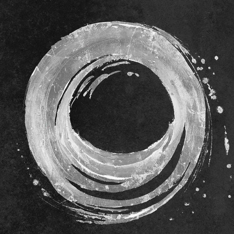 Silver Circle on Black