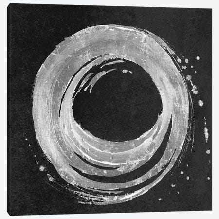 Silver Circle on Black Canvas Print #PPI669} by Patricia Pinto Canvas Artwork