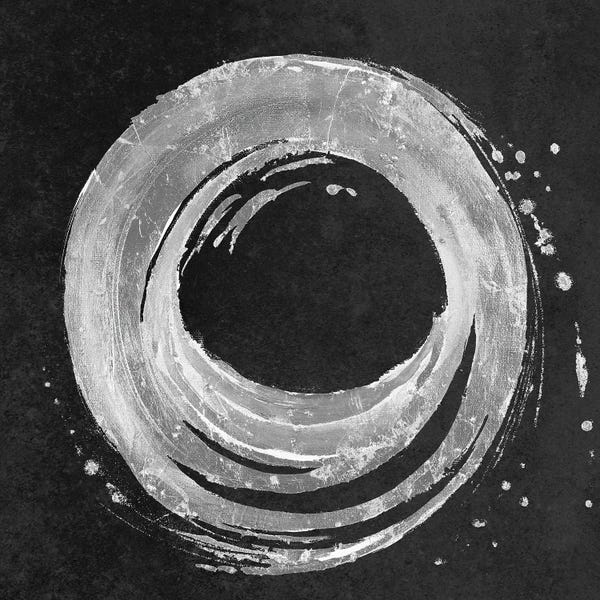 Patricia Pinto: Silver Circle on Black by Patricia Pinto