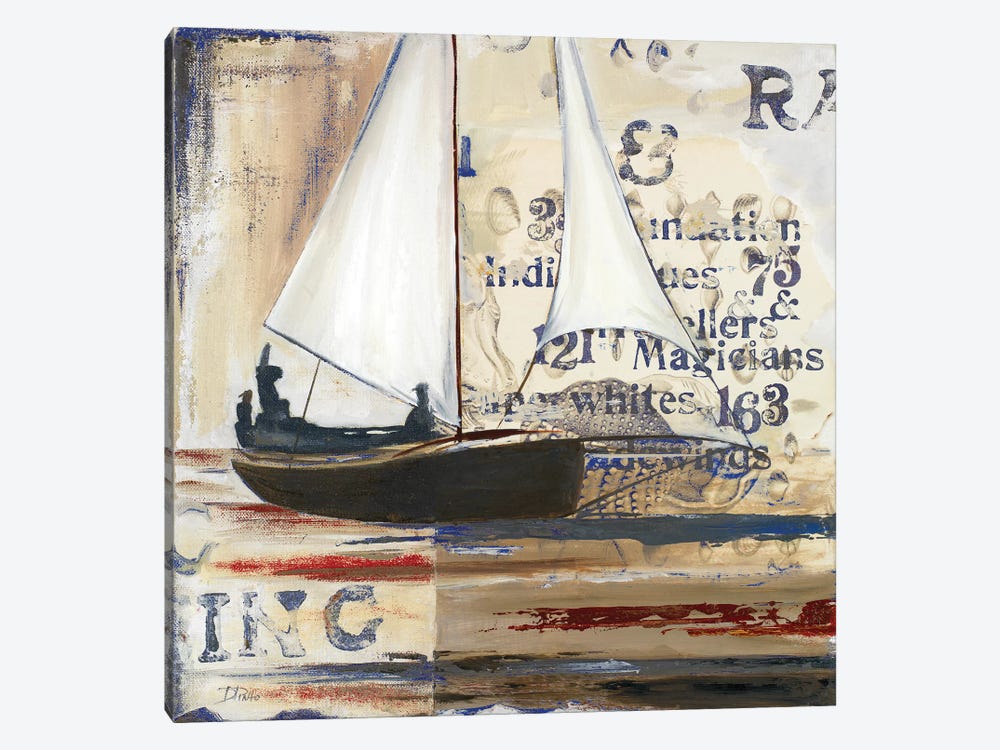 Blue Sailing Race I by Patricia Pinto 1-piece Canvas Artwork