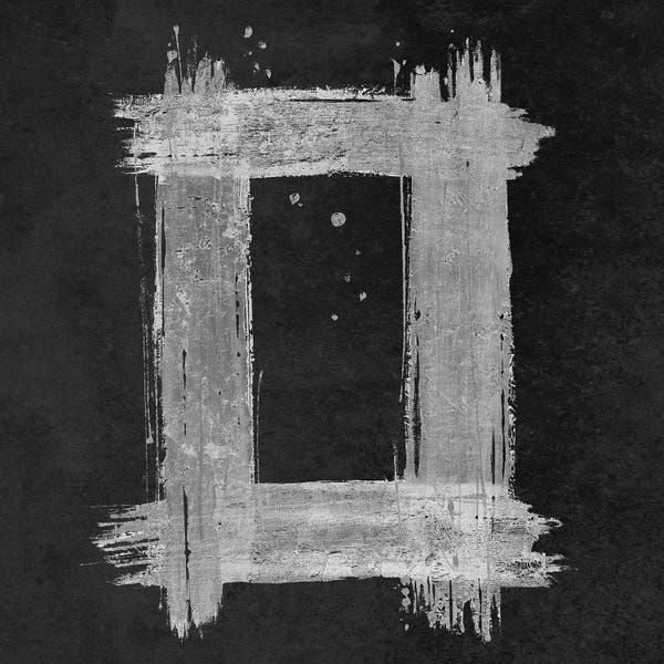Patricia Pinto: Silver Rectangle on Black by Patricia Pinto