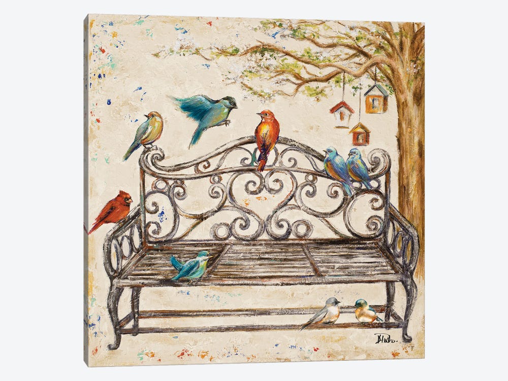 Birds on the Bench by Patricia Pinto 1-piece Art Print