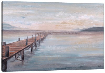 Calm Placid Lake Canvas Art Print - Dock & Pier Art