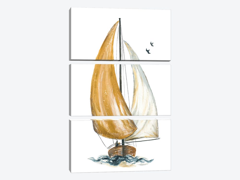 Gold Sail I by Patricia Pinto 3-piece Canvas Print