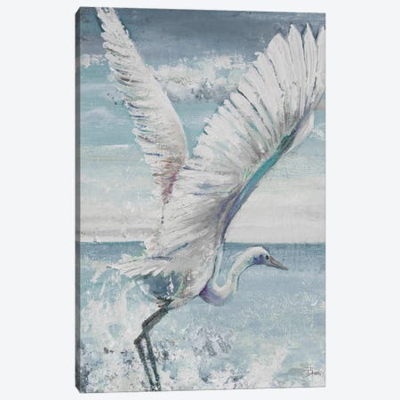Great Egret Flying Canvas Print #PPI699} by Patricia Pinto Art Print