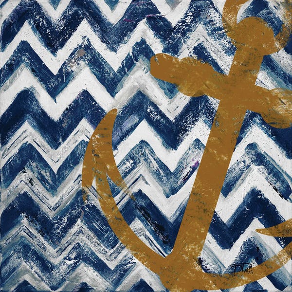 Anchors: Nautical Chevron I by Patricia Pinto
