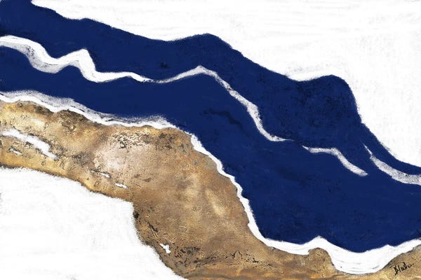 Patricia Pinto: Navy and Gold Tierra I by Patricia Pinto