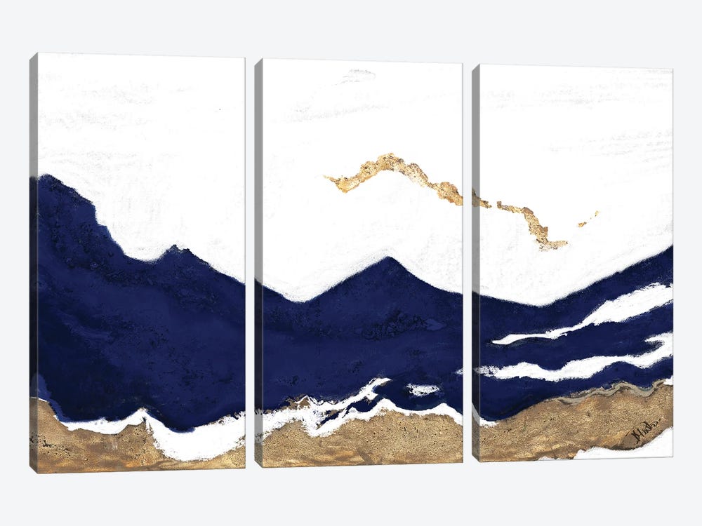 Navy and Gold Tierra II by Patricia Pinto 3-piece Art Print
