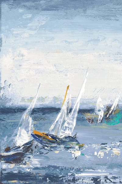 Nautical Living Room: Blue Water Adventure I by Patricia Pinto