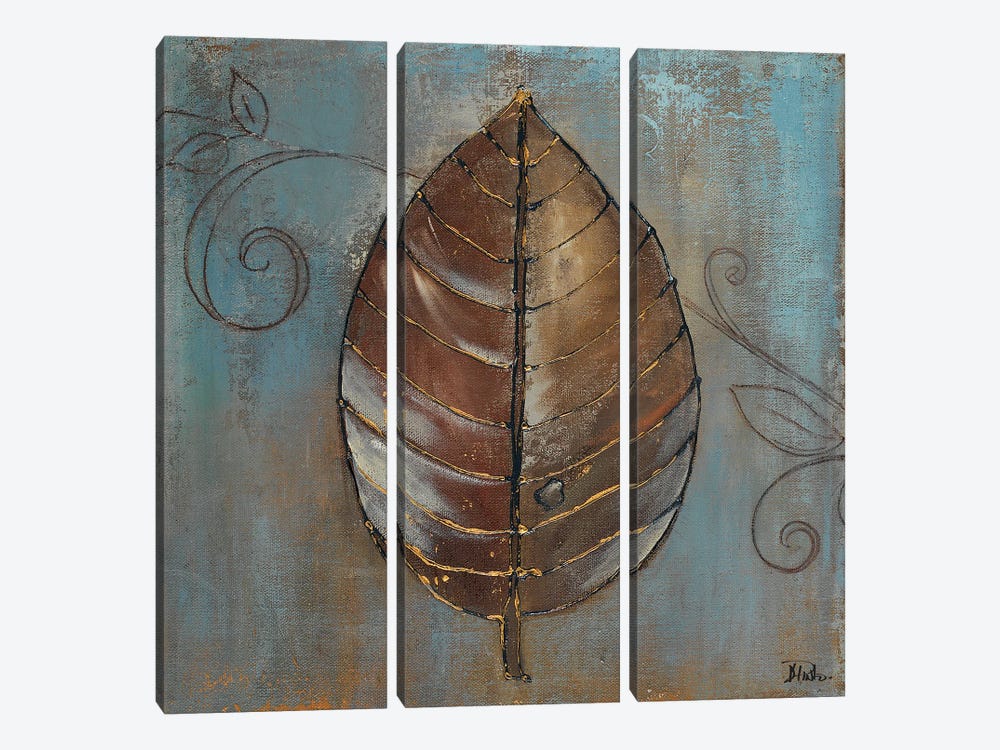 New Leaf V (blue) by Patricia Pinto 3-piece Canvas Wall Art