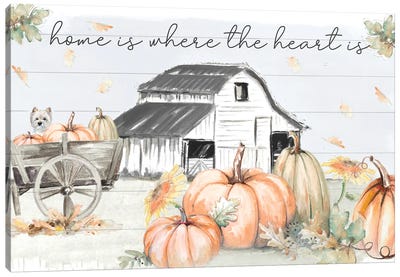 Pumpkin Barn Canvas Art Print - Pumpkins