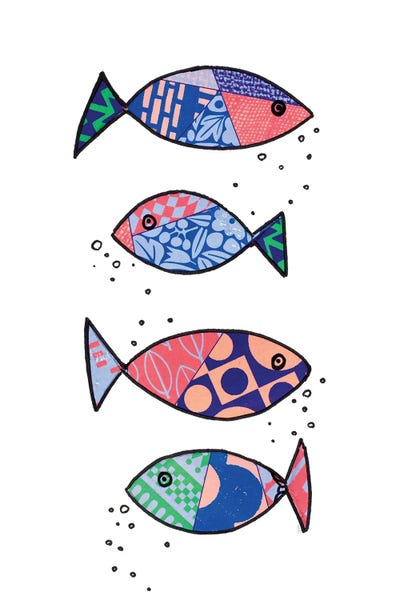 Patricia Pinto: Tropical Fish Collage I by Patricia Pinto