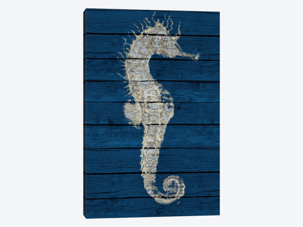 Antique Seahorse on Blue I by Patricia Pinto 1-piece Canvas Wall Art