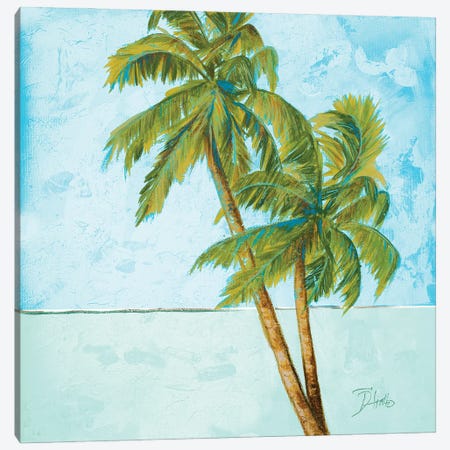 Beach Palm Blue I Canvas Print #PPI747} by Patricia Pinto Canvas Wall Art