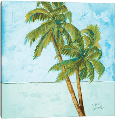 Beach Palm Blue I Canvas Art Print - Patricia Pinto