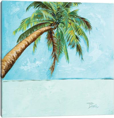 Beach Palm Blue II Canvas Art Print - Patricia Pinto