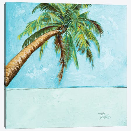 Beach Palm Blue II Canvas Print #PPI748} by Patricia Pinto Canvas Print