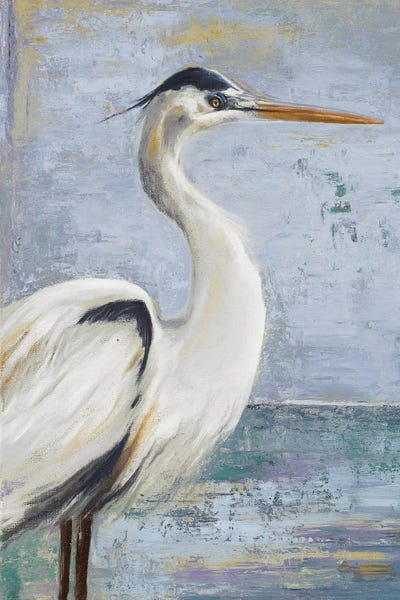 Patricia Pinto: Blue Heron On Blue I by Patricia Pinto