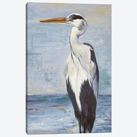 Blue Heron On Blue II Canvas Print #PPI754} by Patricia Pinto Art Print